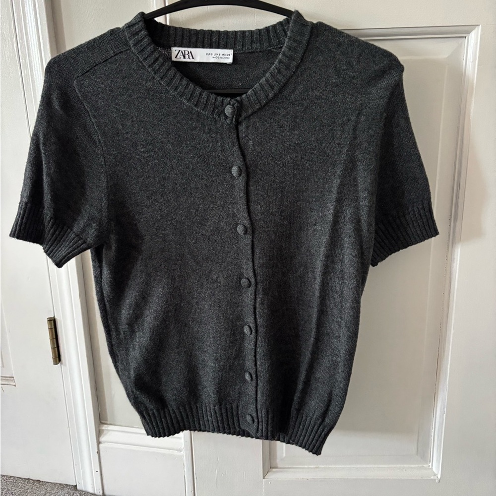 Zara Women's Dark Gray Button-Up Cardigan
